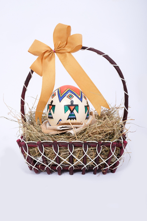 Easter eggs or Paschal eggs are decorated eggs that are usually used as gifts on the occasion of Easter.の写真素材