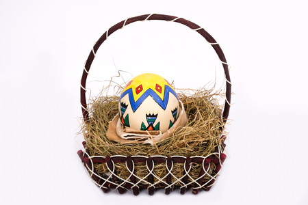 Easter eggs or Paschal eggs are decorated eggs that are usually used as gifts on the occasion of Easter.の写真素材