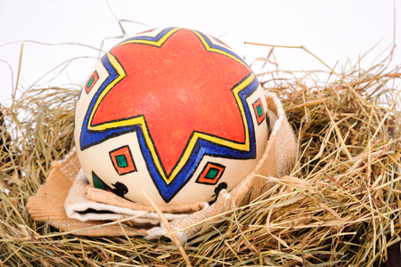 Easter eggs or Paschal eggs are decorated eggs that are usually used as gifts on the occasion of Easter.の写真素材