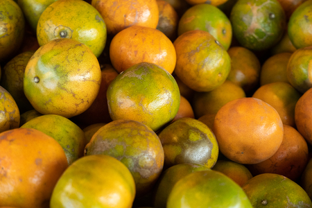 The orange fruit sold in the marketの写真素材