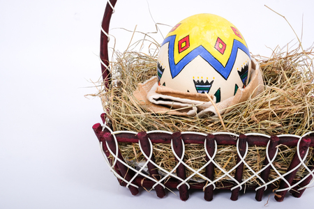 Easter eggs or Paschal eggs are decorated eggs that are usually used as gifts on the occasion of Easter.の写真素材