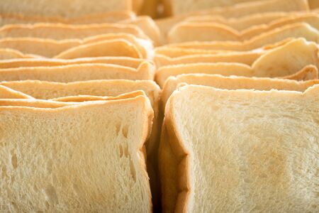Sheet toast is prepared for breakfast in the morning.の写真素材