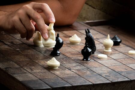 A game of chess in which the winning points are eliminated.の写真素材