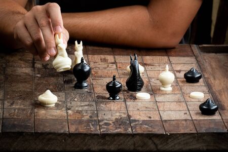 A game of chess in which the winning points are eliminated.の写真素材