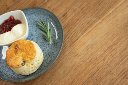 Scones are British pastries that are delicious and aromatic.の写真素材