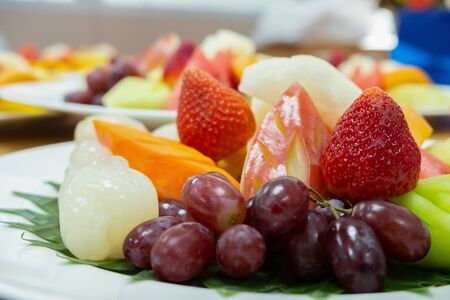 Fresh mix fruits after mealsの写真素材