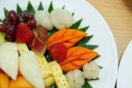 Fresh mix fruits after mealsの写真素材
