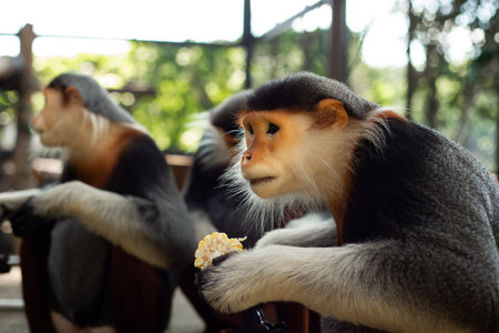 The Red-shanked douc is a species of Old World monkey.の写真素材