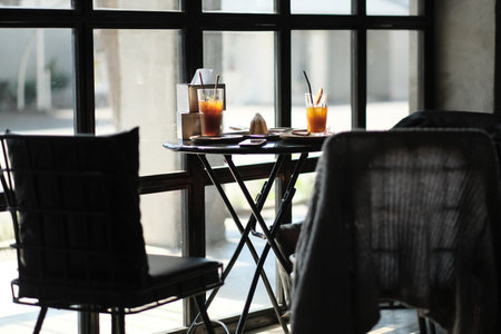 Drama, Emotionally empty and without people in a coffee shop if the COVID epidemic returnsの写真素材