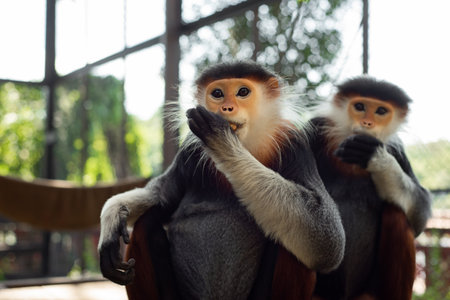 The Red-shanked douc is a species of Old World monkey.