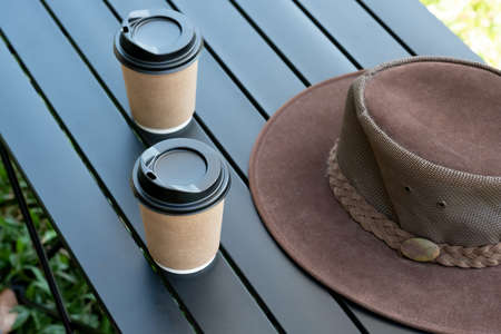 For social distancing, take-away coffee trading is gaining in popularity in the time of the coronavirus outbreak.の写真素材