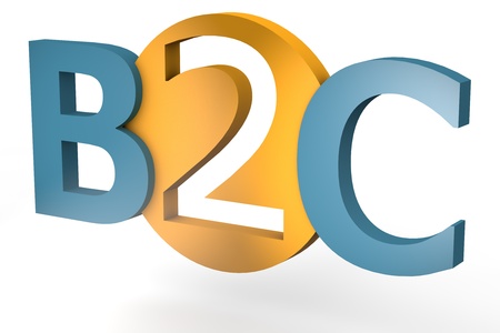 Business to customer - abstract 3d render illustrationの写真素材