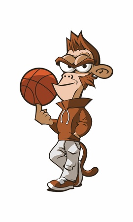 Bad Monkey Basketball Player Cartoon Mascotの写真素材