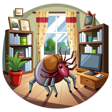 Dog Tick belittled looks office vector. AI generated image. Clipart cartoon design iconのイラスト素材