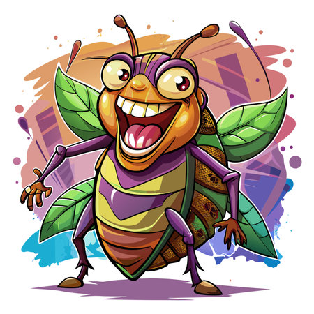 Furniture Beetle bug charming laughs street vector. AI generated image. Clipart cartoon design iconのイラスト素材