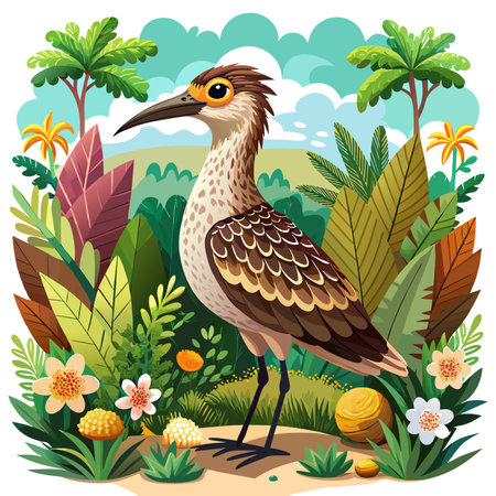 Galapagos Waved Albatross bird animated screams sea vector. AI generated image. Clipart cartoon design iconのイラスト素材