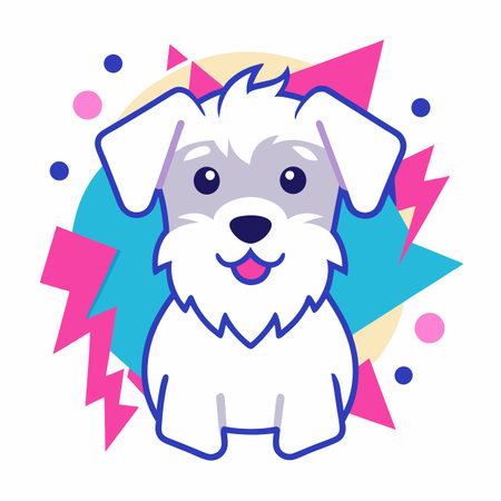 Cavador dog reading kawaii. AI generated image. Clipart cartoon design iconのイラスト素材