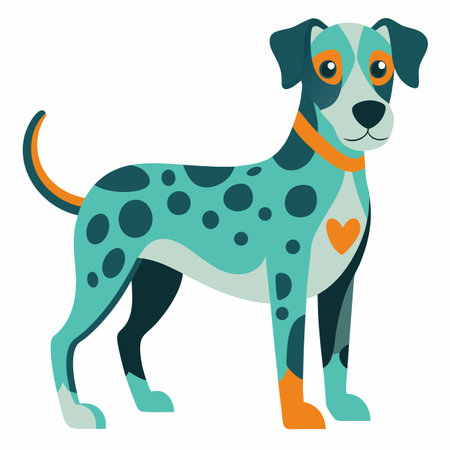 Chinook Salmon dog stands kawaii. AI generated image. Clipart cartoon design iconのイラスト素材