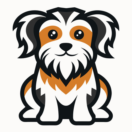 Chipping Sparrow dog jumps kawaii. AI generated image. Clipart cartoon design iconのイラスト素材