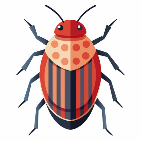 Cigarette Beetle bug sleeps kawaii. AI generated image. Clipart cartoon design iconのイラスト素材