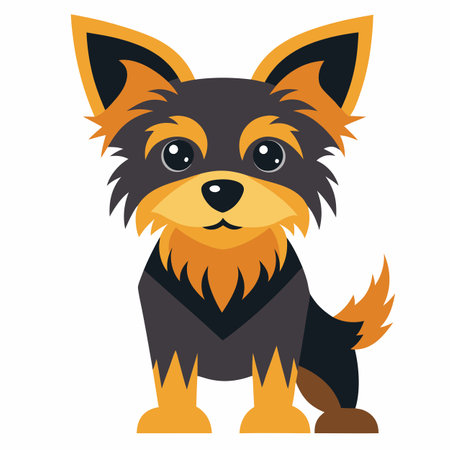 Chorkie dog stay kawaii. AI generated image. Clipart cartoon design iconのイラスト素材