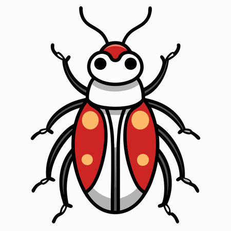 Cigarette Beetle bug lies kawaii. AI generated image. Clipart cartoon design iconのイラスト素材