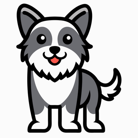 Cockapoo dog runs kawaii. AI generated image. Clipart cartoon design iconのイラスト素材