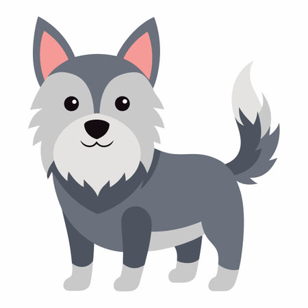 Cockalier dog laughs kawaii. AI generated image. Clipart cartoon design iconのイラスト素材