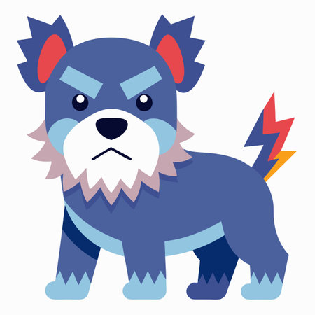Dalmadoodle dog angry kawaii. AI generated image. Clipart cartoon design iconのイラスト素材