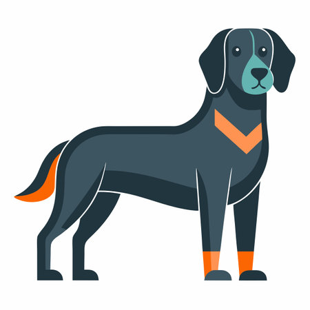 Drever dog reading kawaii. AI generated image. Clipart cartoon deisgn iconのイラスト素材