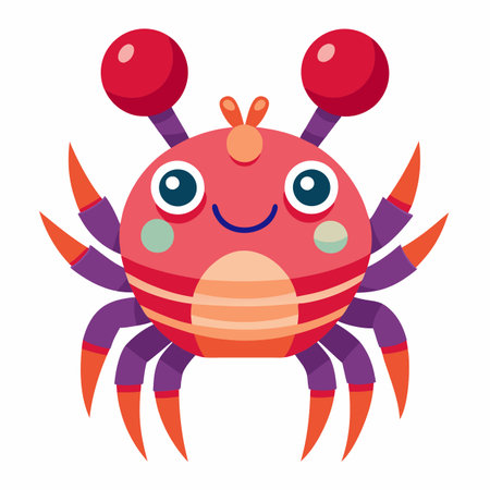 Dungeness Crab stay kawaii. AI generated image. Clipart cartoon design iconのイラスト素材