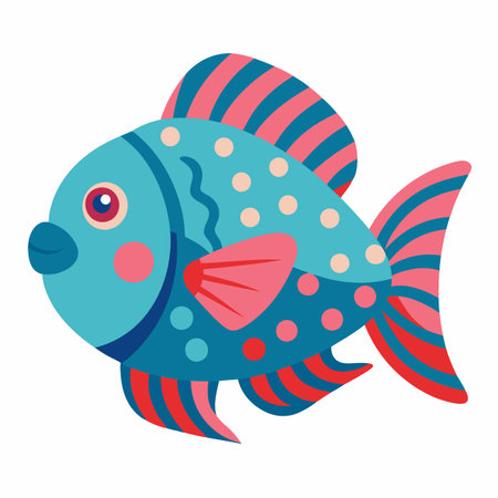 Eagle Ray fish play kawaii. AI generated image. Clipart cartoon design iconのイラスト素材