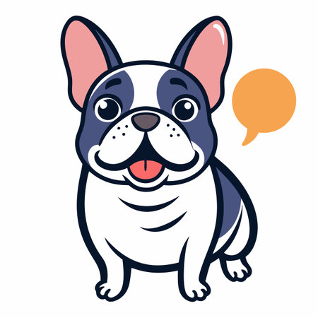 Epagneul Pont Audemer dog play kawaii. AI generated image. Clipart cartoon design iconのイラスト素材