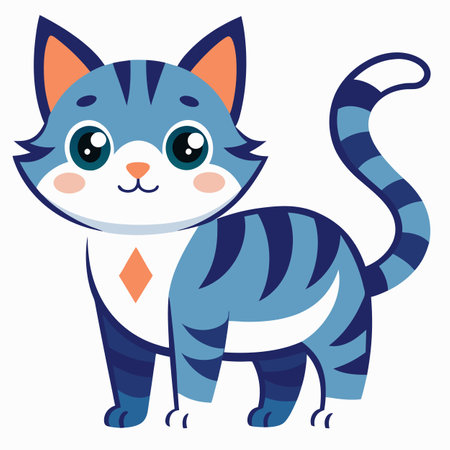 Eurasian Lynx speaks kawaii. AI generated image. Clipart cartoon design iconのイラスト素材