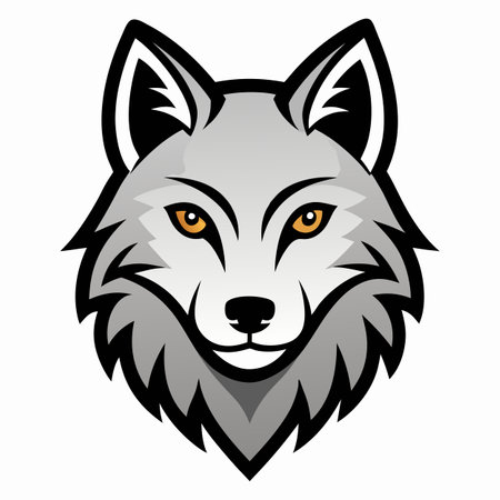 Eurasian Wolf screams kawaii. AI generated image. Clipart cartoon design iconのイラスト素材