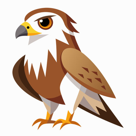 Ferruginous Hawk bird looks kawaii. AI generated image. Clipart cartoon design iconのイラスト素材