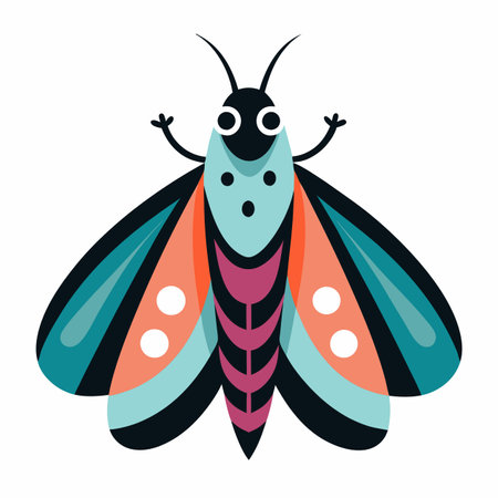 Figeater Beetle bug sleeps kawaii. AI generated image. Clipart cartoon design iconのイラスト素材