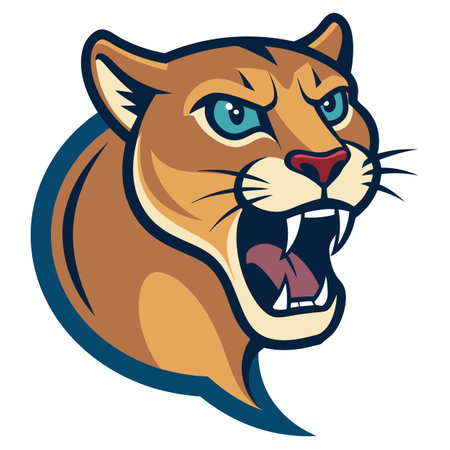 Florida Panther speaks kawaii. AI generated image. Clipart cartoon design iconのイラスト素材