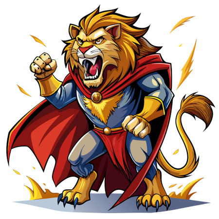 Cape Lion timid lies sea vector. AI generated image. Clipart cartoon design iconのイラスト素材