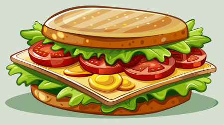 BLT sandwich with avocado and mayonnaise.. AI generated. Vector iconのイラスト素材