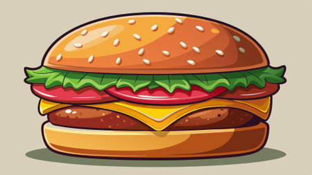 Cheeseburger isolated on transparent background. AI generated. Vector iconのイラスト素材