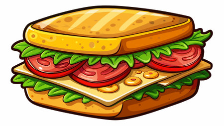 Cheese Sandwich Isolated on a Transparent Background. . AI generated. Vector iconのイラスト素材