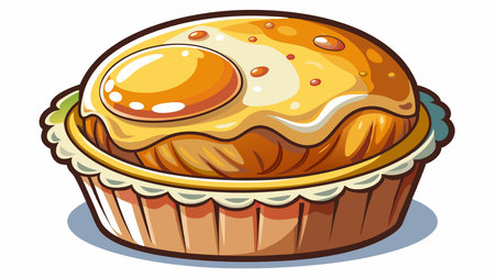 Freshly Baked Egg Muffin Isolated on Transparent Background. AI generated. Vector iconのイラスト素材