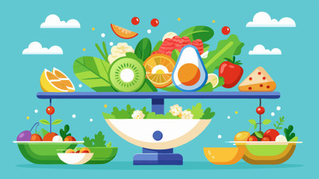 Balanced chicken salad, low-carb, high protein, flat design illustration. AI generated. Vector iconのイラスト素材