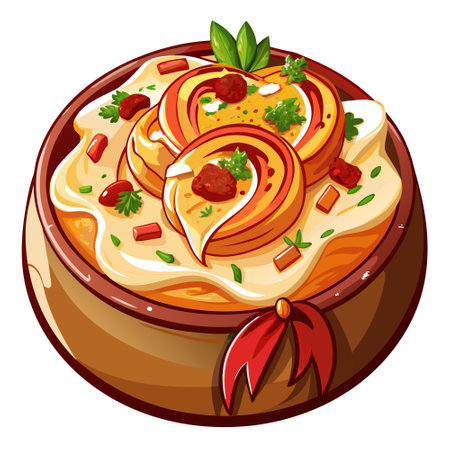 Deliciously spicy stuffed filled creamy seasonings perfect appetizer experience, bacon, cheese, chee. AI generated. Vector iconのイラスト素材