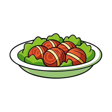 Festive bacon brussels sprouts. AI generated. Vector iconのイラスト素材
