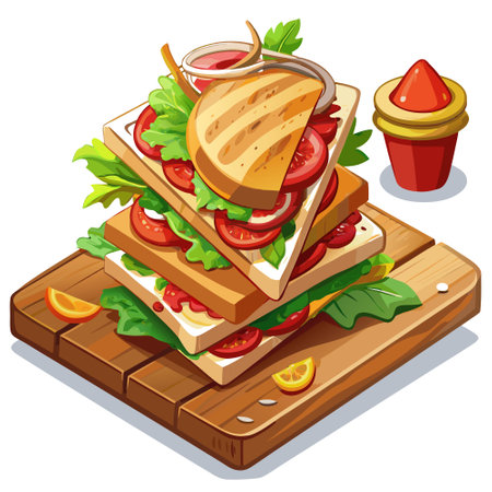 Hippopotamus in water. AI generated. Vector iconのイラスト素材