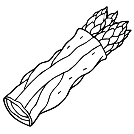 Grilled violet asparagus wrapped with bacon. Top view. AI generated. Vector iconのイラスト素材