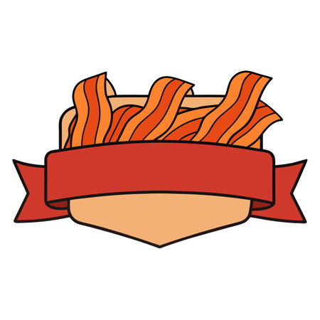 Crunchy fried bacon strips background full frame banner. AI generated. Vector iconのイラスト素材