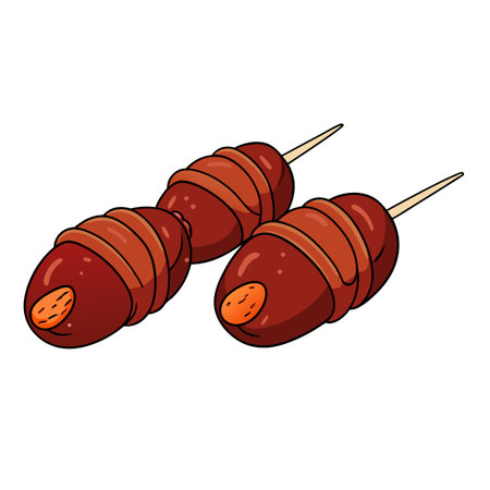 Bacon wrapped dates with almonds, food photography, . AI generated. Vector iconのイラスト素材